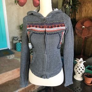 Cute Lucky Brand XS Zip up Sweatshirt Aztec Hooded